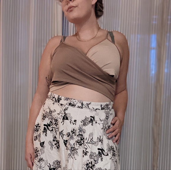 mauve / brown crop top - Picture 3 of 6